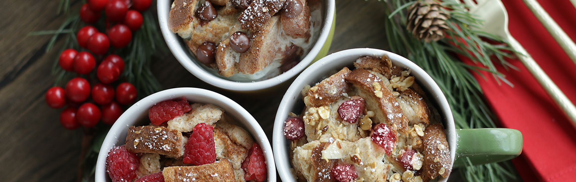 Pesonalized bread pudding made in a mug using Sara Lee Butter Bread